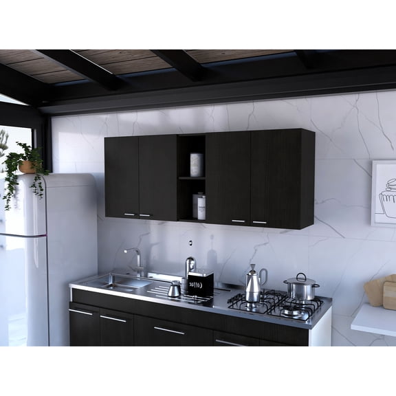 Black Finish - Built-in Holder - Kitchen Island - Keep Utensils Handy