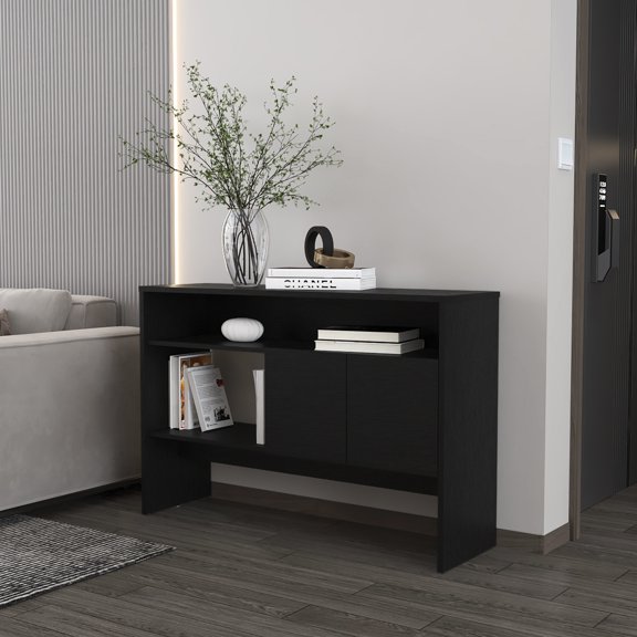 Black Finish - Discreet Storage and Decorative Display - Primary Living Room - Upgrade Home Look
