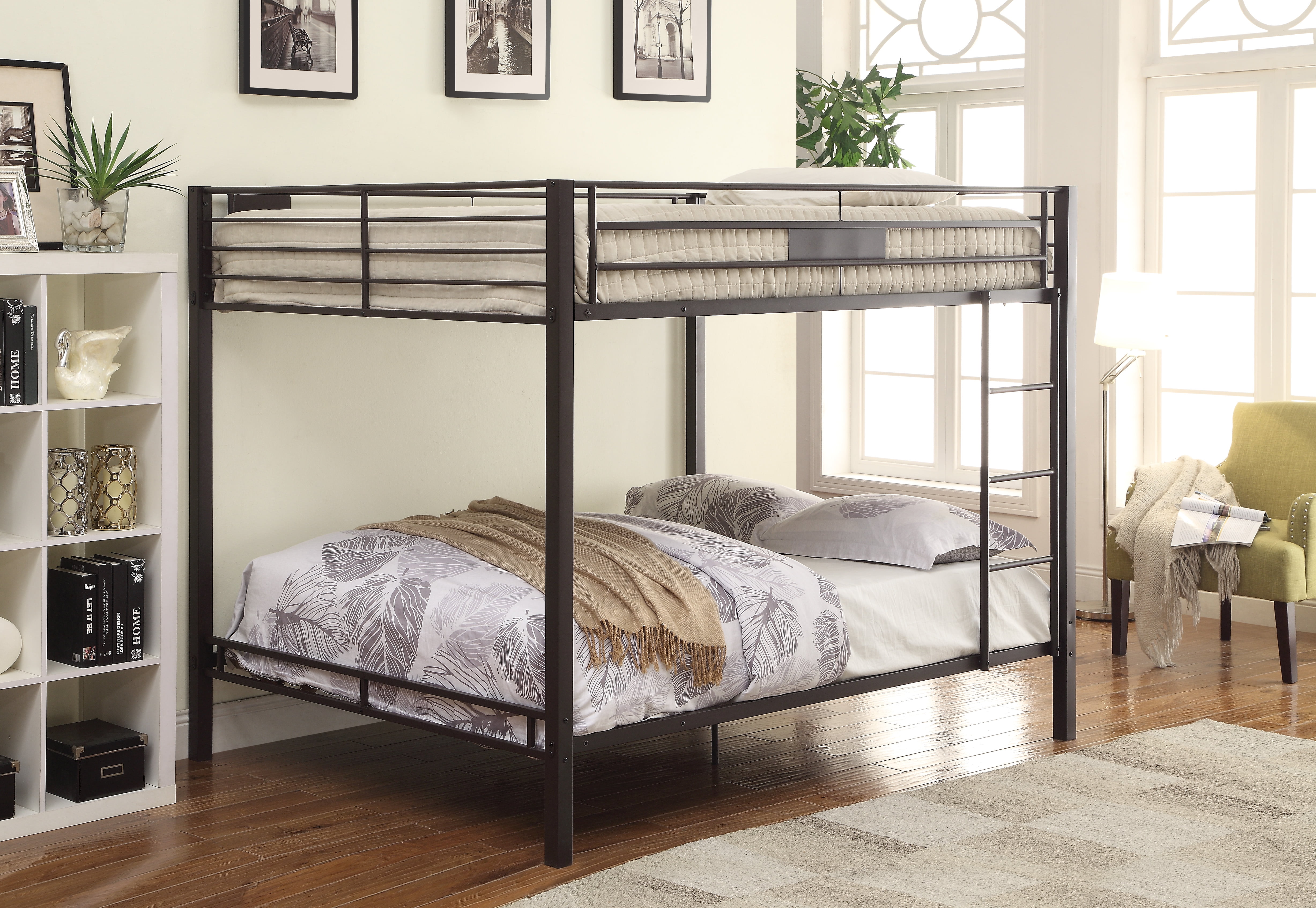 Black Finish Double Queen Bunk Bed - Walmart.com