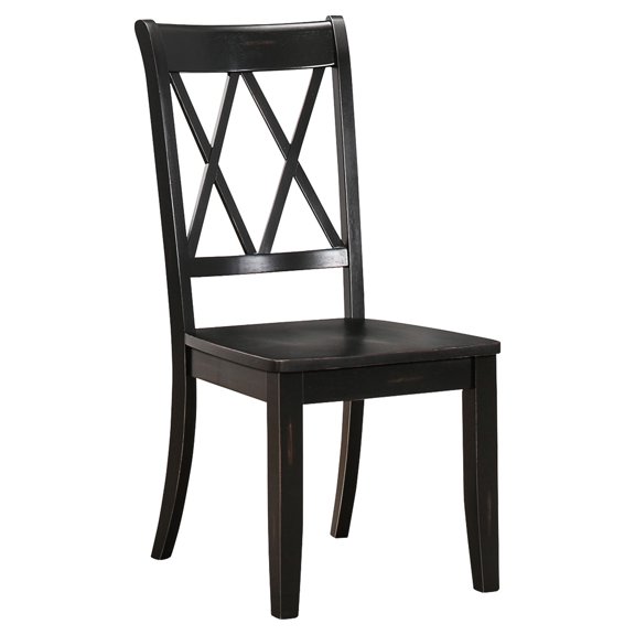 Black Finish & Double-X Back - Enhance Dining Room with This Chair Set