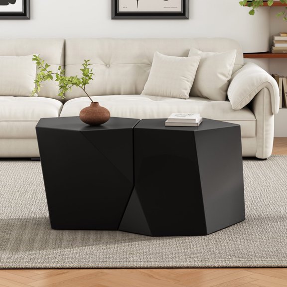 Black Finish Geometric Tables, Easy Movement / Good for Busy Families