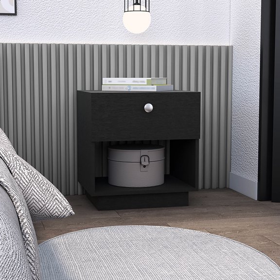 Black Finish - Lower Shelf for Book Display - Bedroom Setting - Add Function to Bedroom