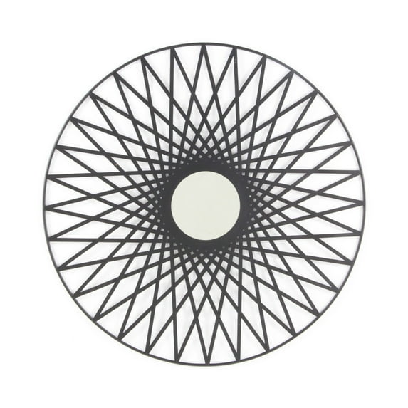 Black Finish Metal Mirror Wall Decor