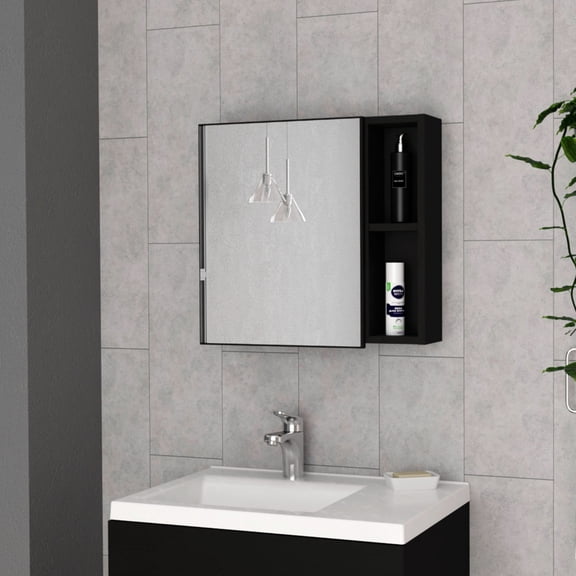 Black Finish - Modular Compartments on External Shelves - Bathroom Storage - Easy Access to Toiletries