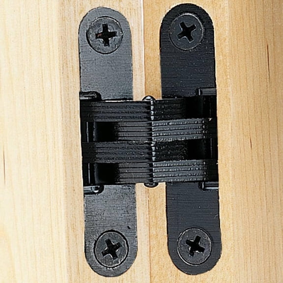 Black Finish Soss Concealed Hinge,Wings measure 3/8" Wide x 1-11/16" Long for 1/2", SOSS #101