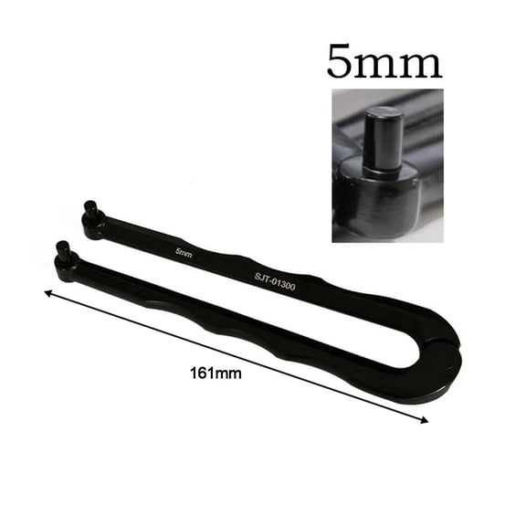 Black Finish Steel Adjustable Pin-Type Face Spanner Spanner Wrench For Round Nuts 2/3/4/5/6mm 161mm Long 9mm Thick