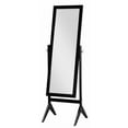 thumbnail image 1 of Black Finish Wood Rectangular Cheval Floor Mirror, Free Standing Mirror, 1 of 5