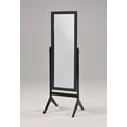 Black Finish Wooden Cheval Bedroom Free Standing Floor Mirror