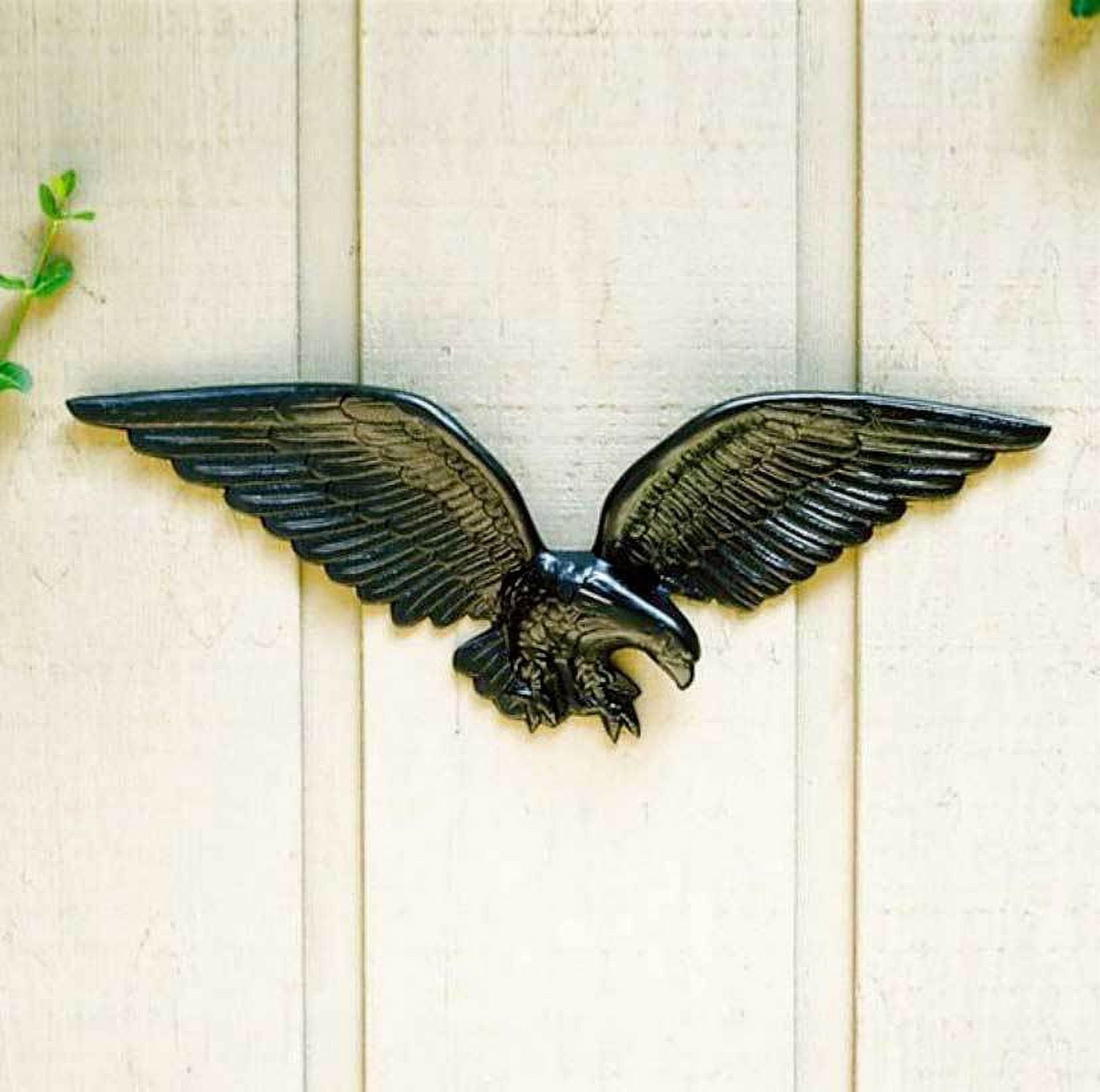 Black Aluminum Patriotic Eagle Wall Sculpture, 24-Inch