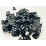 Black Fire Pit Glass Rocks, 1/2"-1", 10 lbs