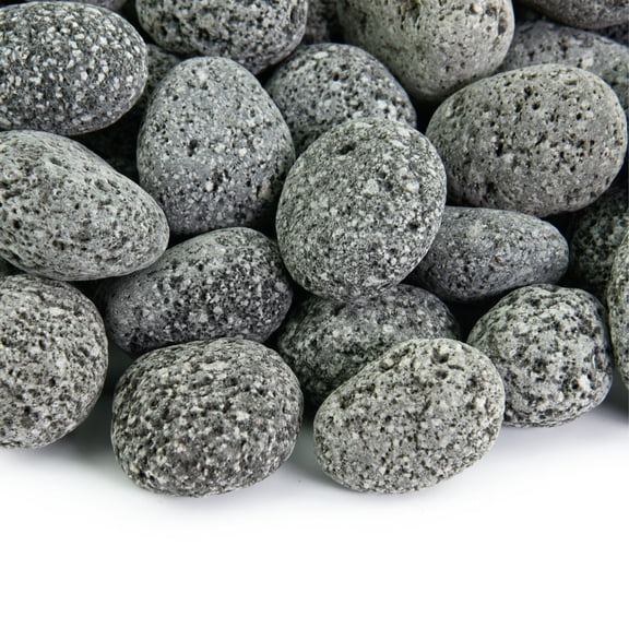 Black Fire Rock | 1"-2" Rounded Pebbles for Fire Pits & Fireplaces | 10 Pounds