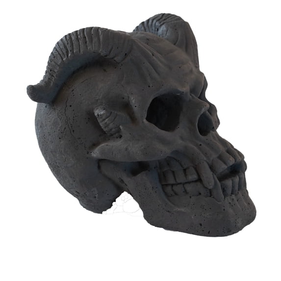 Black Fireproof Skull Fire Pit Log, Heat-Resistant Magnesium Oxide Halloween Decor