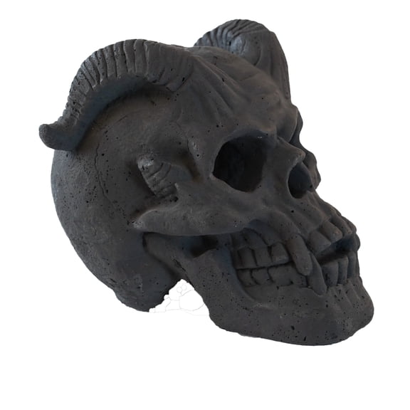 Black Fireproof Skull Fire Pit Log, Heat-Resistant Magnesium Oxide Halloween Decor