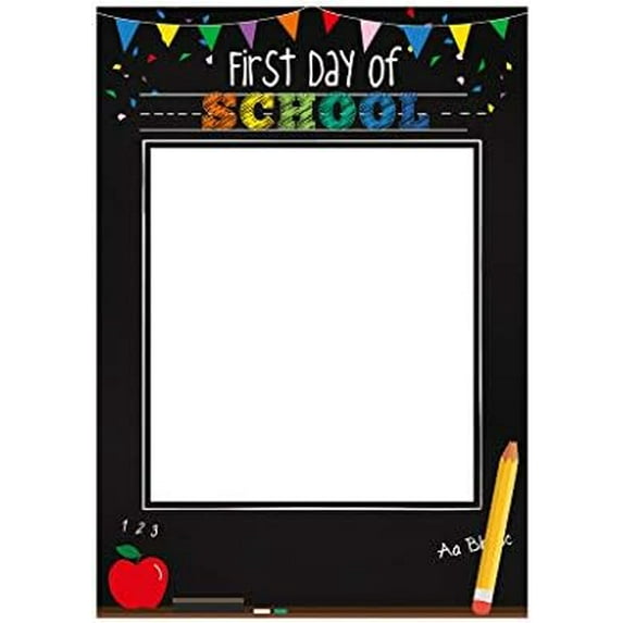 Black First Day of School Back to school Party Photo booth Selfie Frame