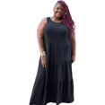 thumbnail image 1 of Black Fit & Flare Plus Size Maxi Dress, 1 of 2