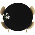 thumbnail image 1 of Black Fitted Tablecloth with Elastic Edged, Round Table Cloth for Dining Table, Pure Black Waterproof Oil Proof Table Cover for Indoor Outdoor 36"-44", 1 of 9