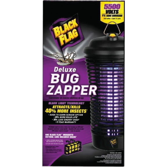 Black Flag 40W Deluxe Outdoor Bug Zapper  Electric Insect Killer for Mosquito & Flying Pests, Weather-Resistant, Covers 1.5 Acres