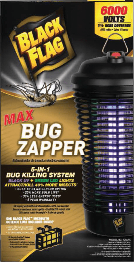 Black Flag 5-In-1 Mosquito Bug Zapper - Single Pack — Residential Use, Standard Application