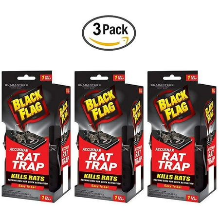 Black Flag Accusnap Rat Trap Rocking Base for Quick Activation Easy to Set - Pack of 3