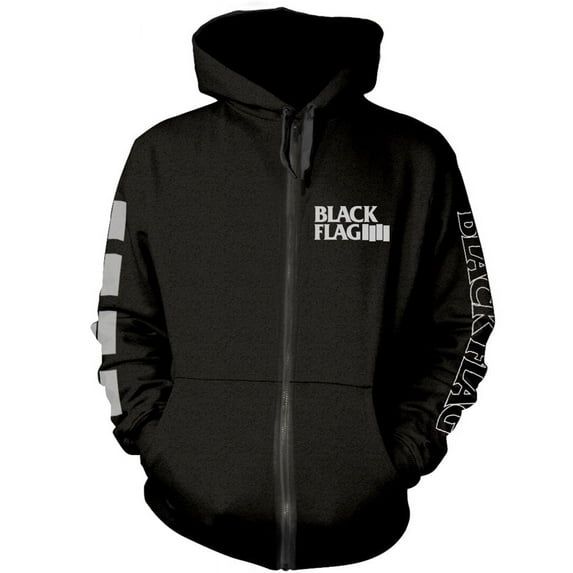 Black Flag Band Logo Zipped Hoodie