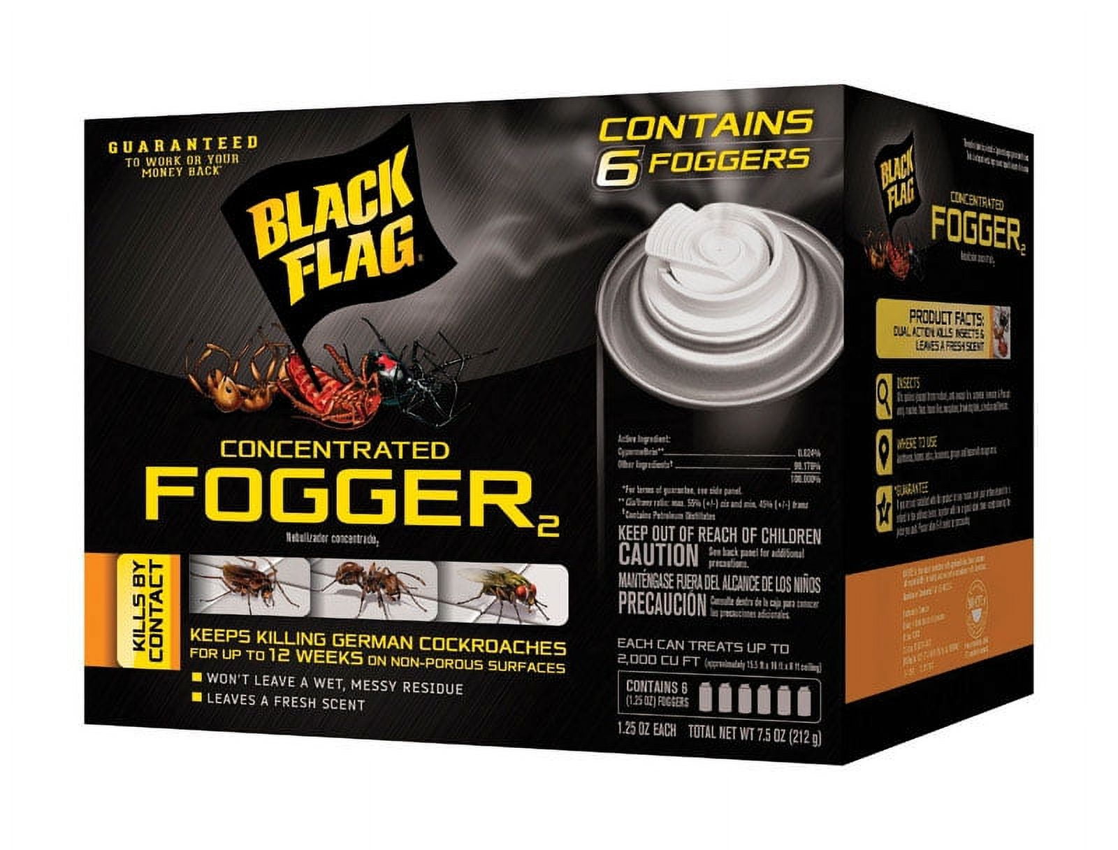 Black Flag Concentrated Insect Fogger, Insect Killer, 6/1.25 Ounce