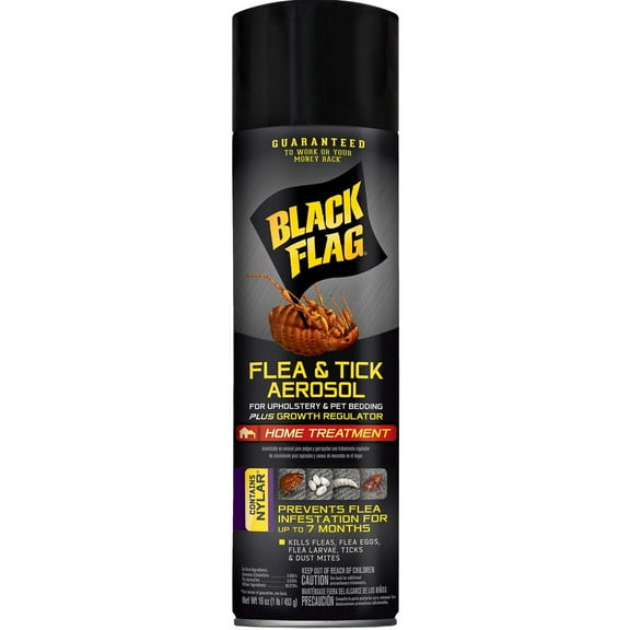 Black Flag Flea & Tick Aerosol for Upholstery & Pet Bedding , 16 Ounces
