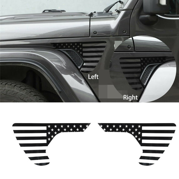 Black Flag Leaf Sticker Trim for Jeep Vehicle Gladiator 2018-2020