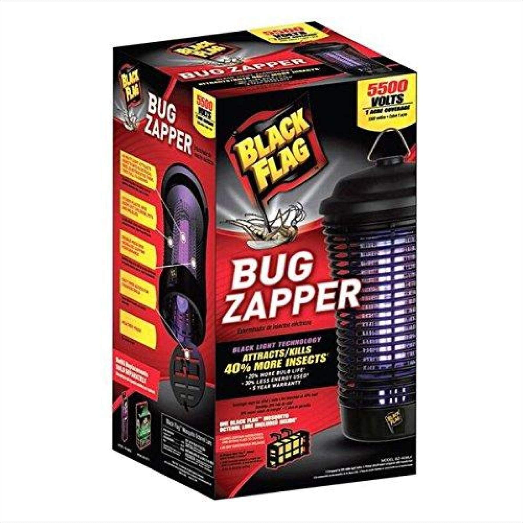 Black Flag Outdoor 1 Acre 5500 Volt 40 Watt Insect Killer Zapper, Black