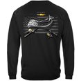 thumbnail image 1 of Black Flag Patriotic Fluke Fishing 100% Cotton Black Long Sleeves T-Shirt XX-Large, 1 of 1