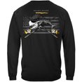 thumbnail image 1 of Black Flag Patriotic Mahi Mahi, Dorado, Dolphin Fish Fishing 100% Cotton Black Long Sleeves T-Shirt XXX-Large, 1 of 1