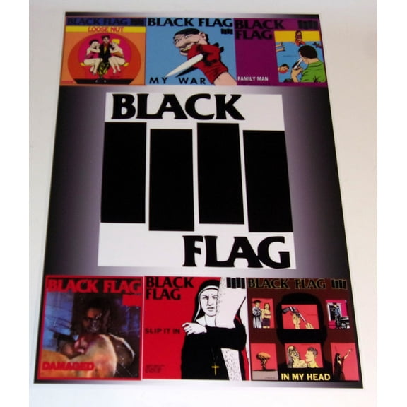 Black Flag Poster - Henry Rollins - My War, Family Man, Loose Nut, Damaged 1980's Punk