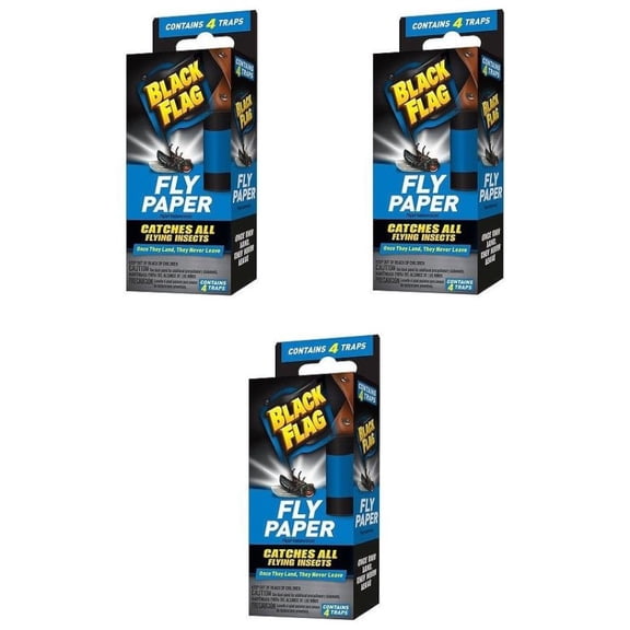 Black Flag Spectrum Group Lawn & Garden Fly Paper Insect Trap (Pack of 3)