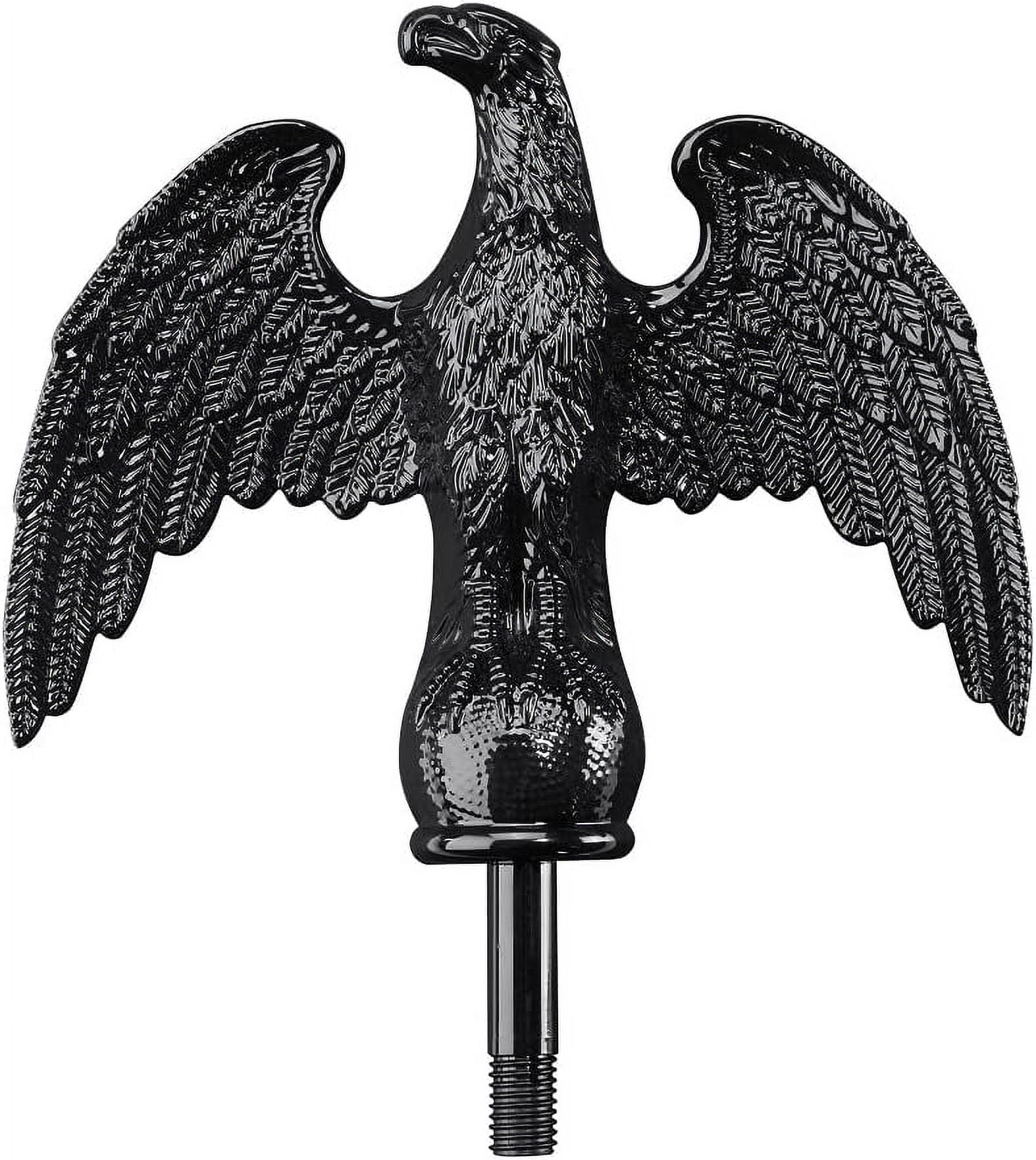 Black Flagpole Eagle Top Finial, Handcrafted Eagle Finial, Flagpole Plastic Top for 20'/25'/30