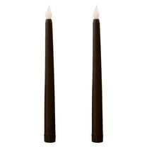 Black Flameless Candles Set of 2, 10.8” Tall LED Candlesticks for Candelabra Halloween Party Decorations Table Centerpiece