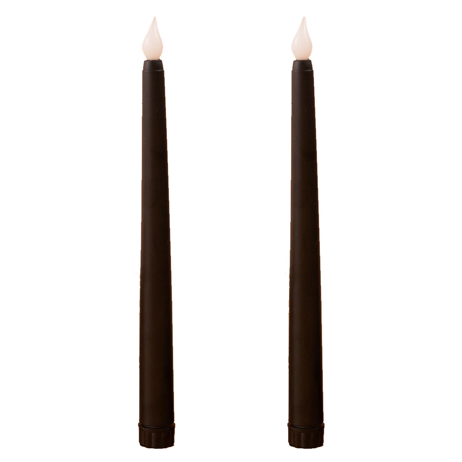 Black Flameless Taper Candles with Remote Flickering Realistic LED