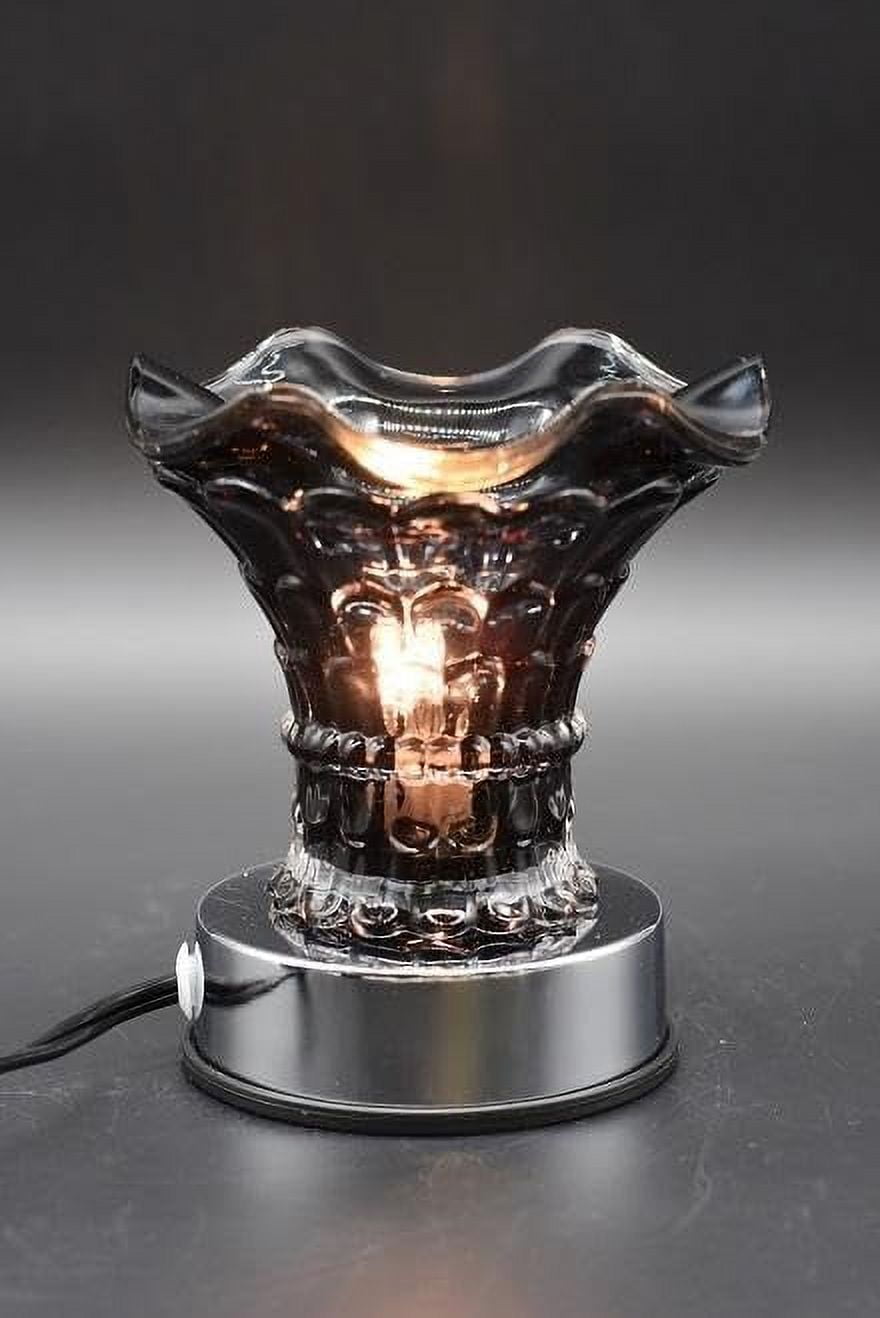 Black Flared Glass Lite-Touch Electric Aroma Lamp Oil and Wax Warmer
