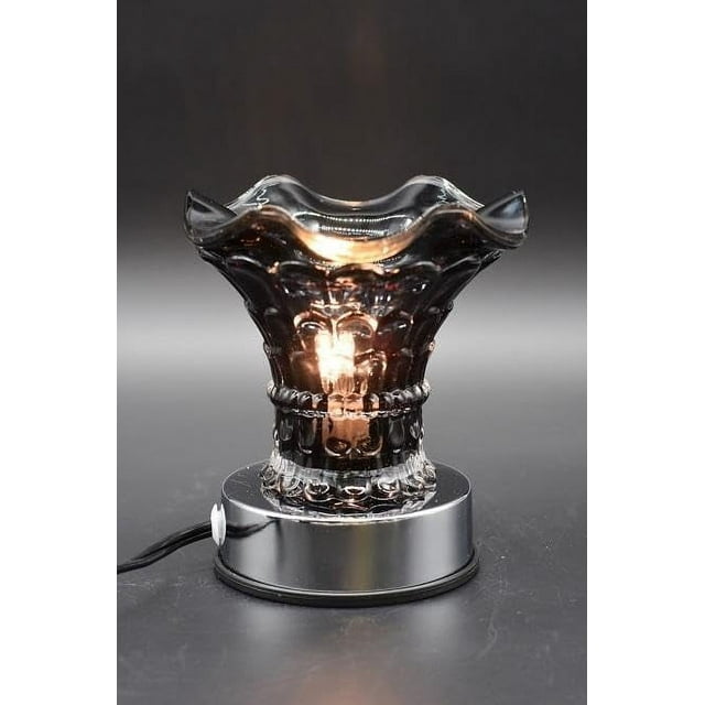 Black Flared Glass LiteTouch Electric Aroma Lamp Oil and Wax Warmer