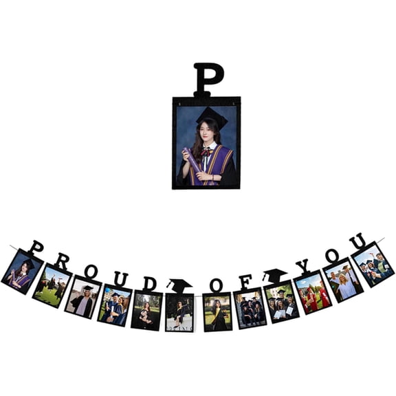 Black Flash Graduation Photo Banner Kindergarten to Graduation Photo Display Banner Suitable for Grade Photos Party Decoration 2026 Event Party Graduation Decorations 2026 Home Decor Happy Day!