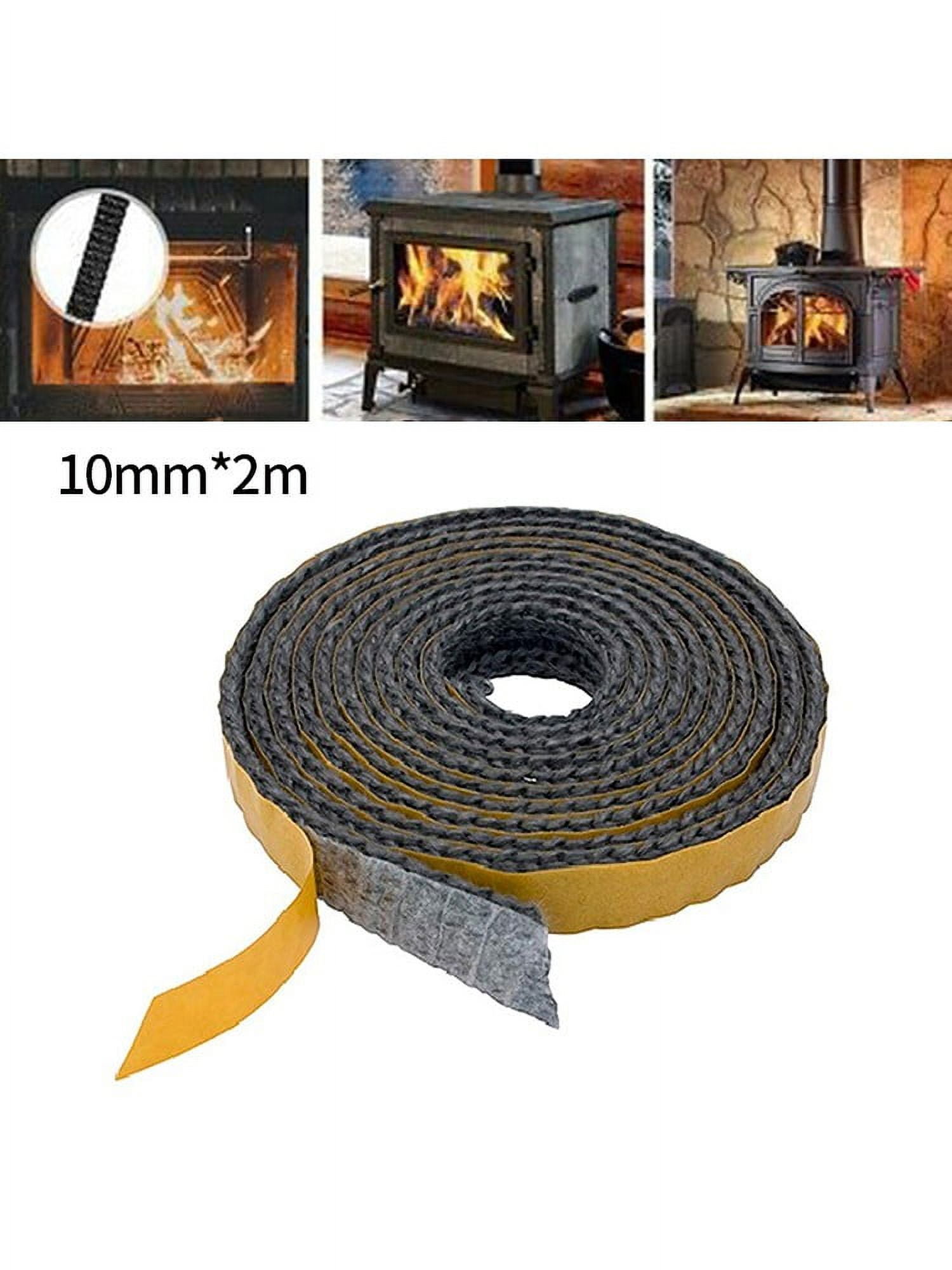 Black Flat Stove Rope Self Adhesive Glass Seal Stove Fire Rope 10mm
