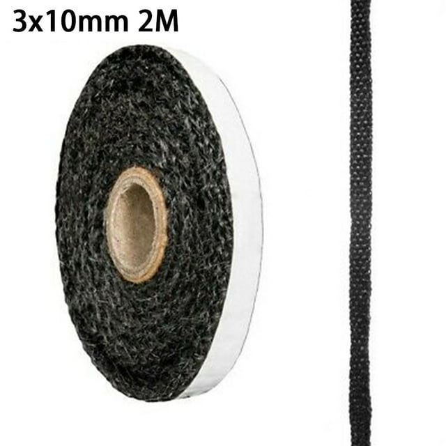 Black Flat Stove Rope Self Adhesive Glass Seal Stove Fire Rope 10mm