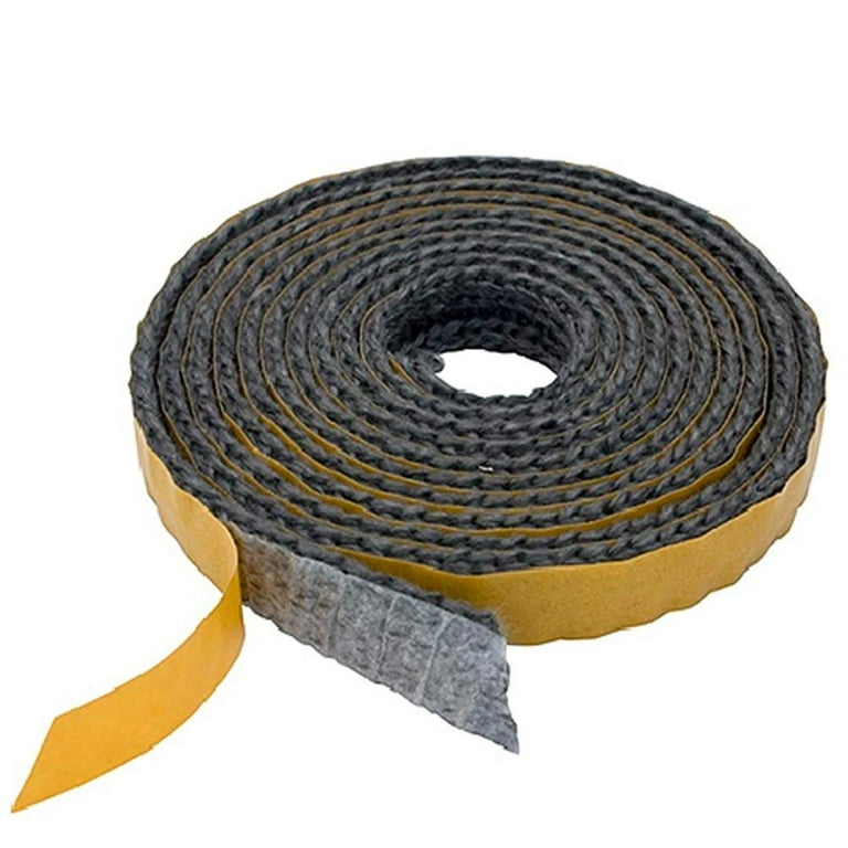 Black Flat Stove Rope Self Adhesive Glass Seal Stove Fire Rope 15Mm Widex  2Mm