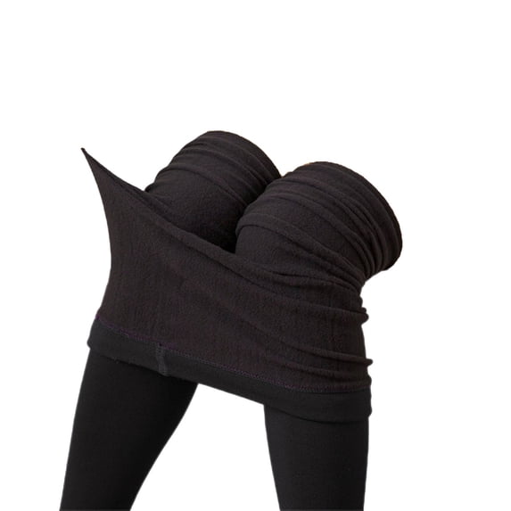 Black Fleece Lined Leggings Womens Thin Workout Thermal Tights