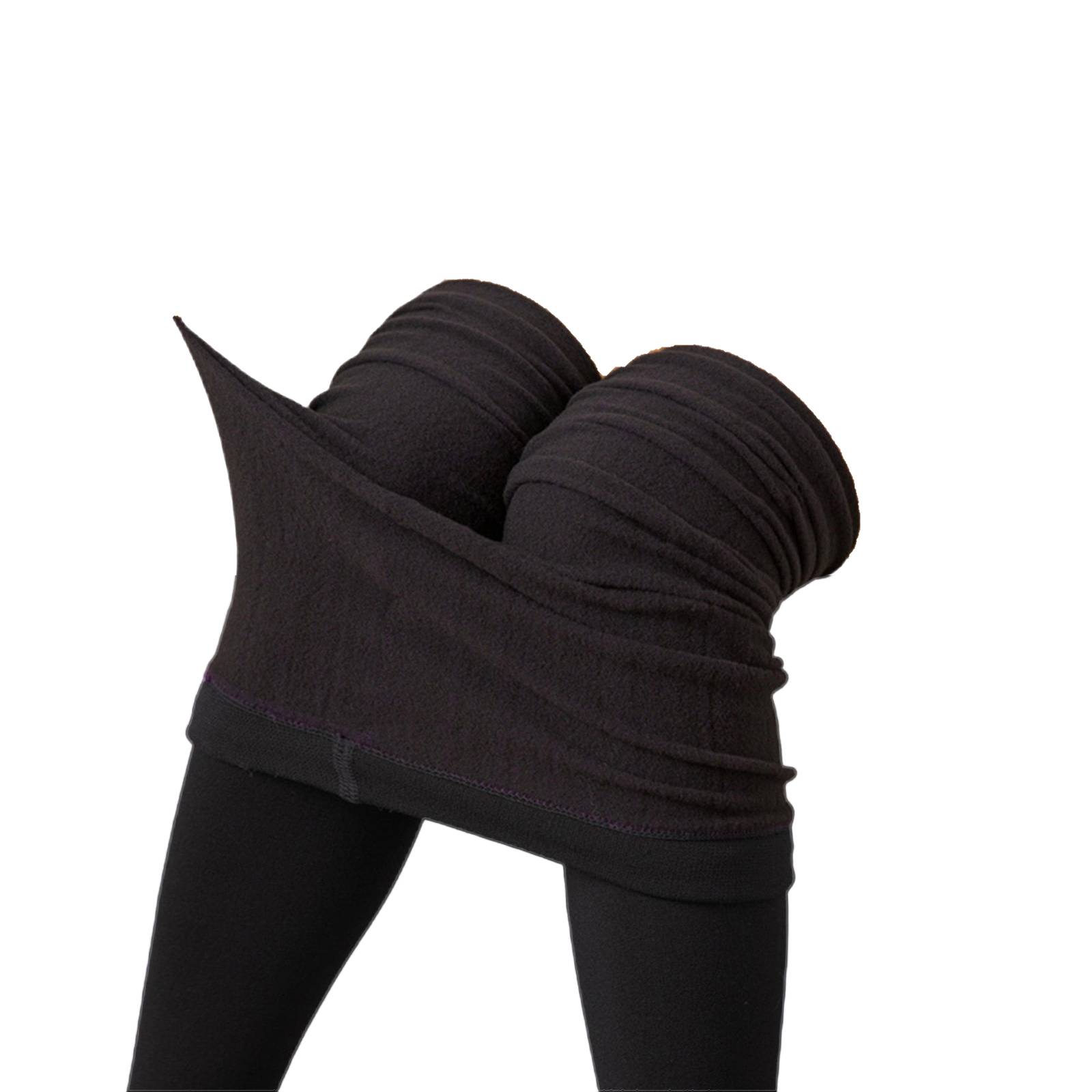 Black Fleece Lined Leggings Womens Thin Workout Thermal Tights