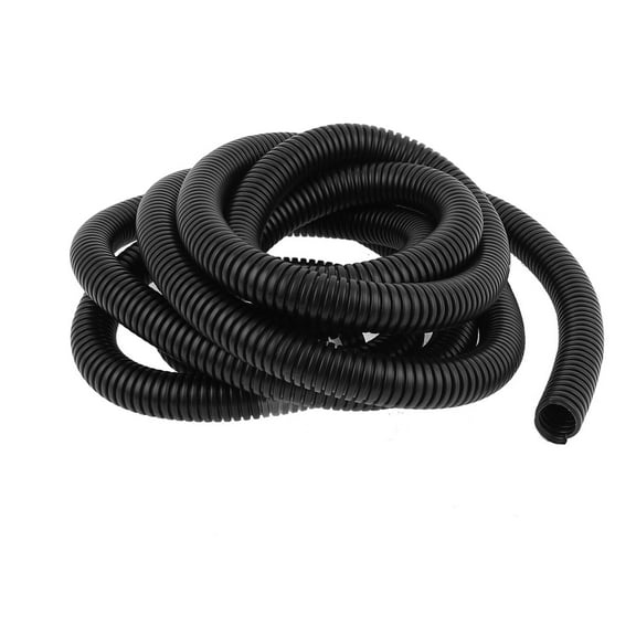Uxcell 2.8 M 14.5 x 18.5 mm Plastic Corrugated Conduit Tube for Garden Office Black
