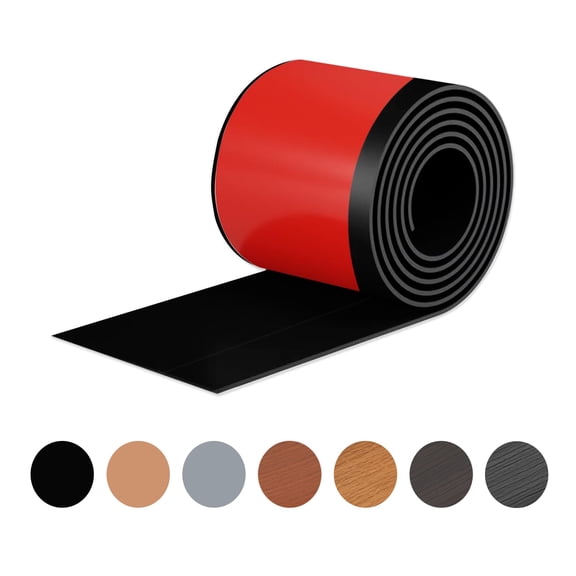 Black Flexible Self-Adhesive Rubber Wall Molding Trim 6 Inch x 10 Feet Home Decoration