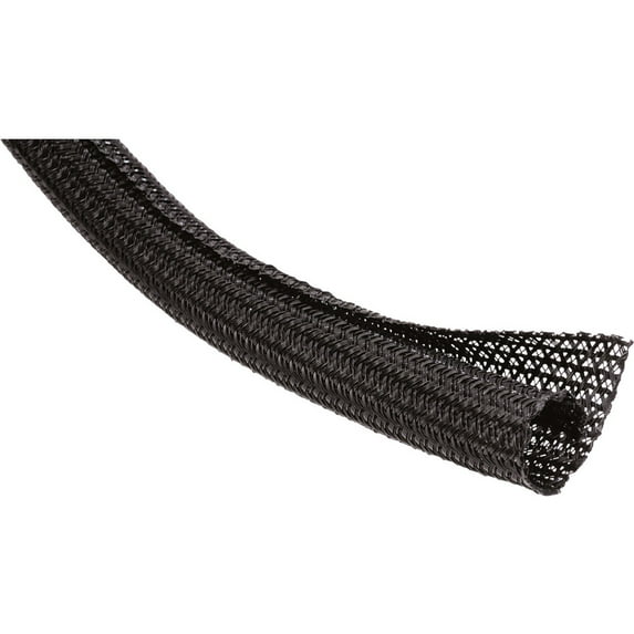 Black Flexo F6 Braided Cable Wire Sleeving Wrap - Length : 10 Feet - 2"