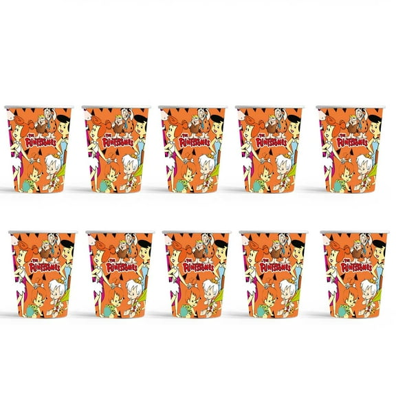 Black Flintstones Party Supplies Cups Birthday Tableware Disposable Paper Mouthwash Drinking Cups