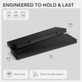 thumbnail image 1 of Black Floating Shelves 24 inch, High End Solid Real Wood 24inch Bathroom Floating Shelf for Wall Mounted, Black Wooden 24in Floating Shelves, Heavy Duty Bracket, 24 X 6.5 X 1.75 in, Set of 2, 1 of 4