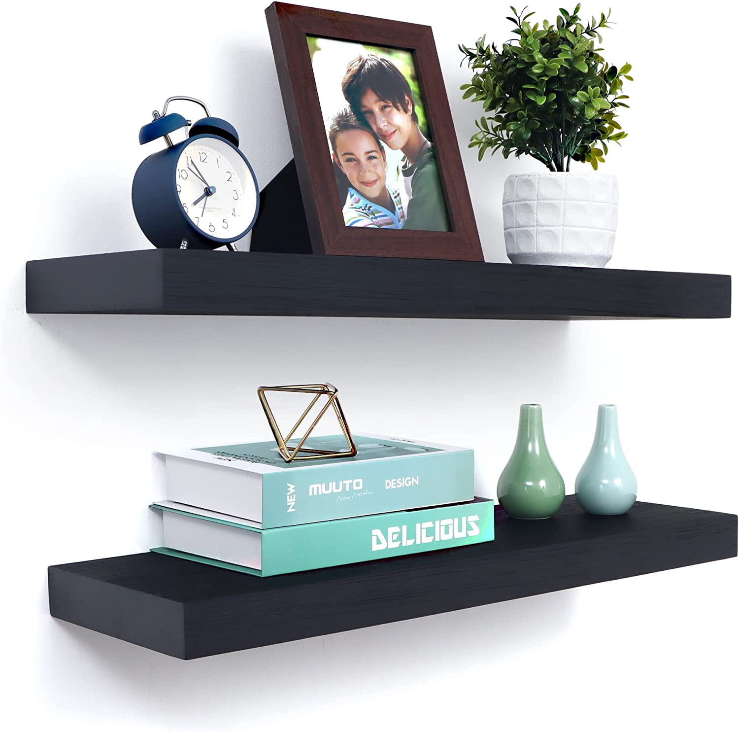 Buy Recled Wood Floating Shelves - 24x5.5x1.5 Inches - Floating Shelf Set Of 2 Rustic Floating Shelves Wood Rustic Wall Shelves For Bedrooms Bathroom Kitchen Farmhouse Reclaimed Wood Shelves