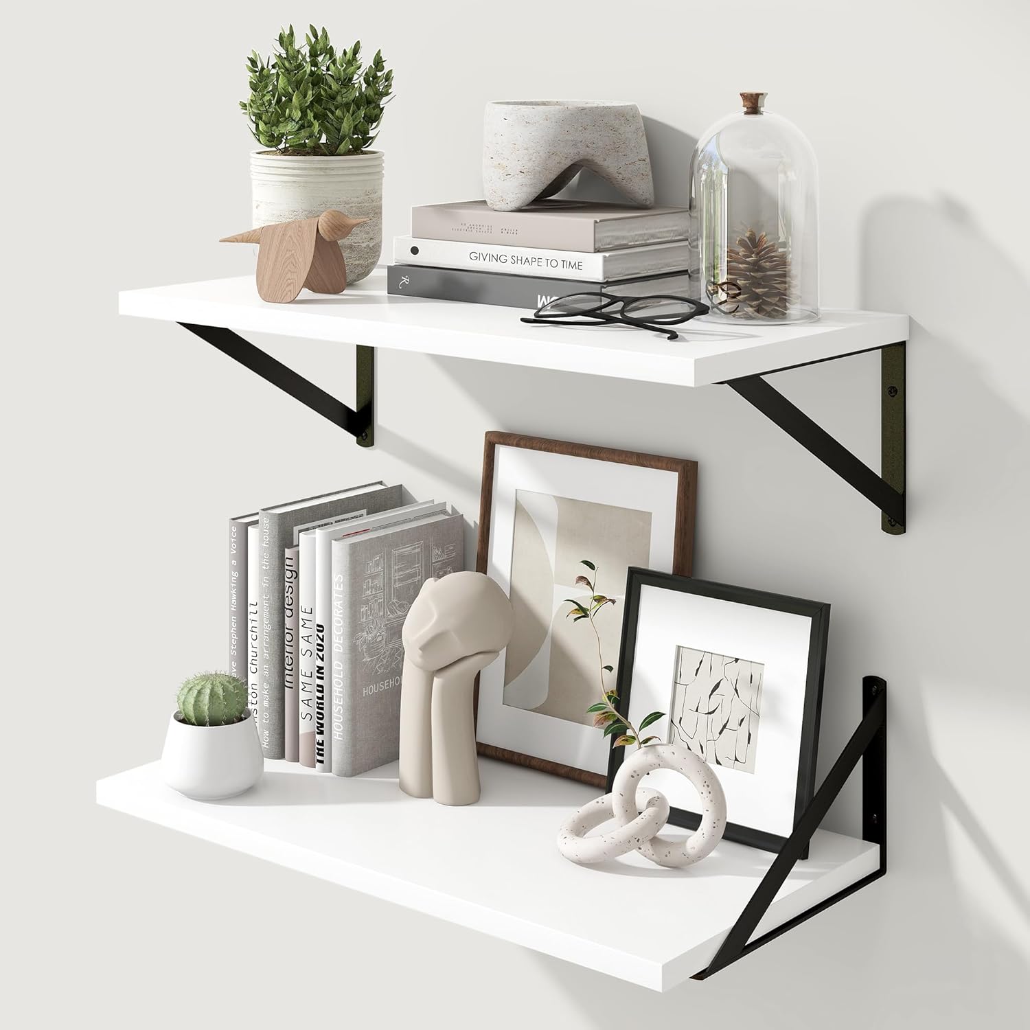 Bl Shelf Black Floating Shelves for Wall 12 Inch Deep Wood Wall Mounted Shelves ...